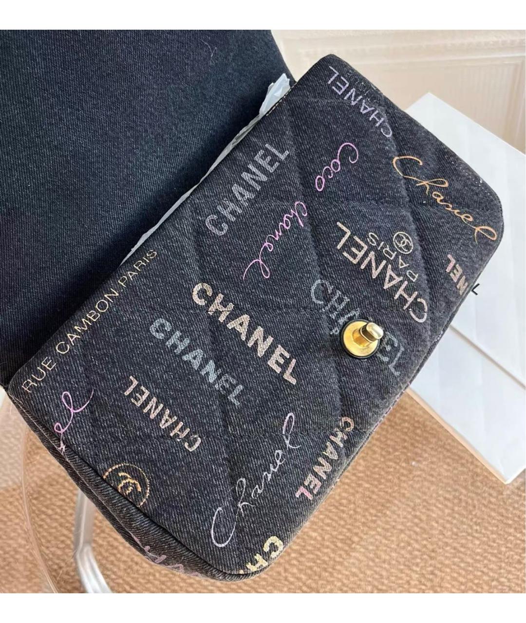 CHANEL Черная тканевая сумка через плечо, фото 6