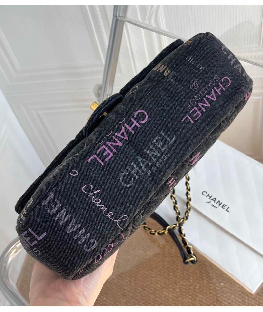 CHANEL Черная тканевая сумка через плечо, фото 5