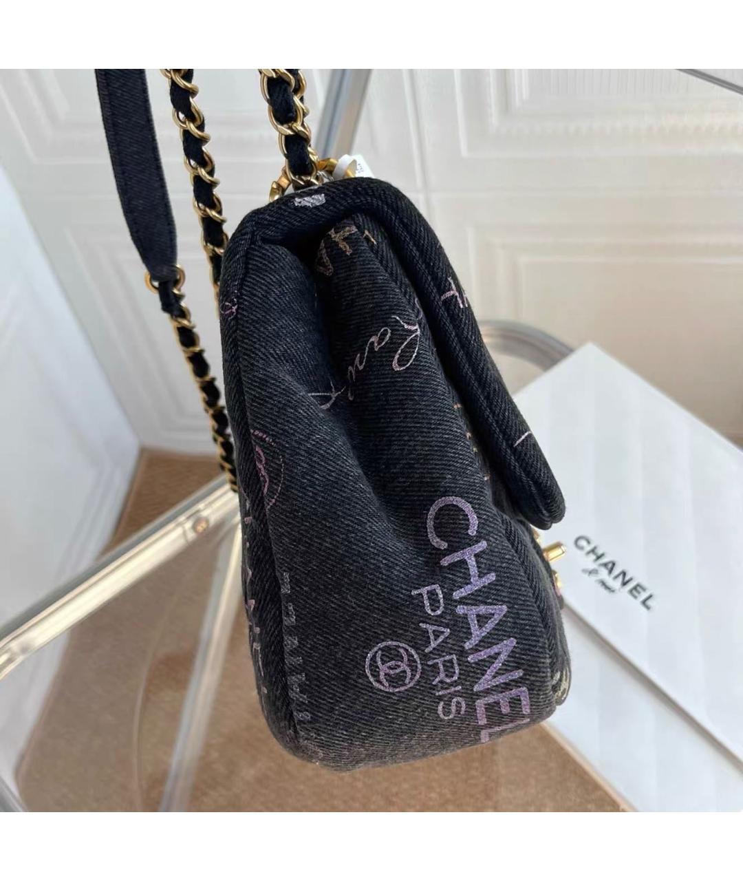 CHANEL Черная тканевая сумка через плечо, фото 4