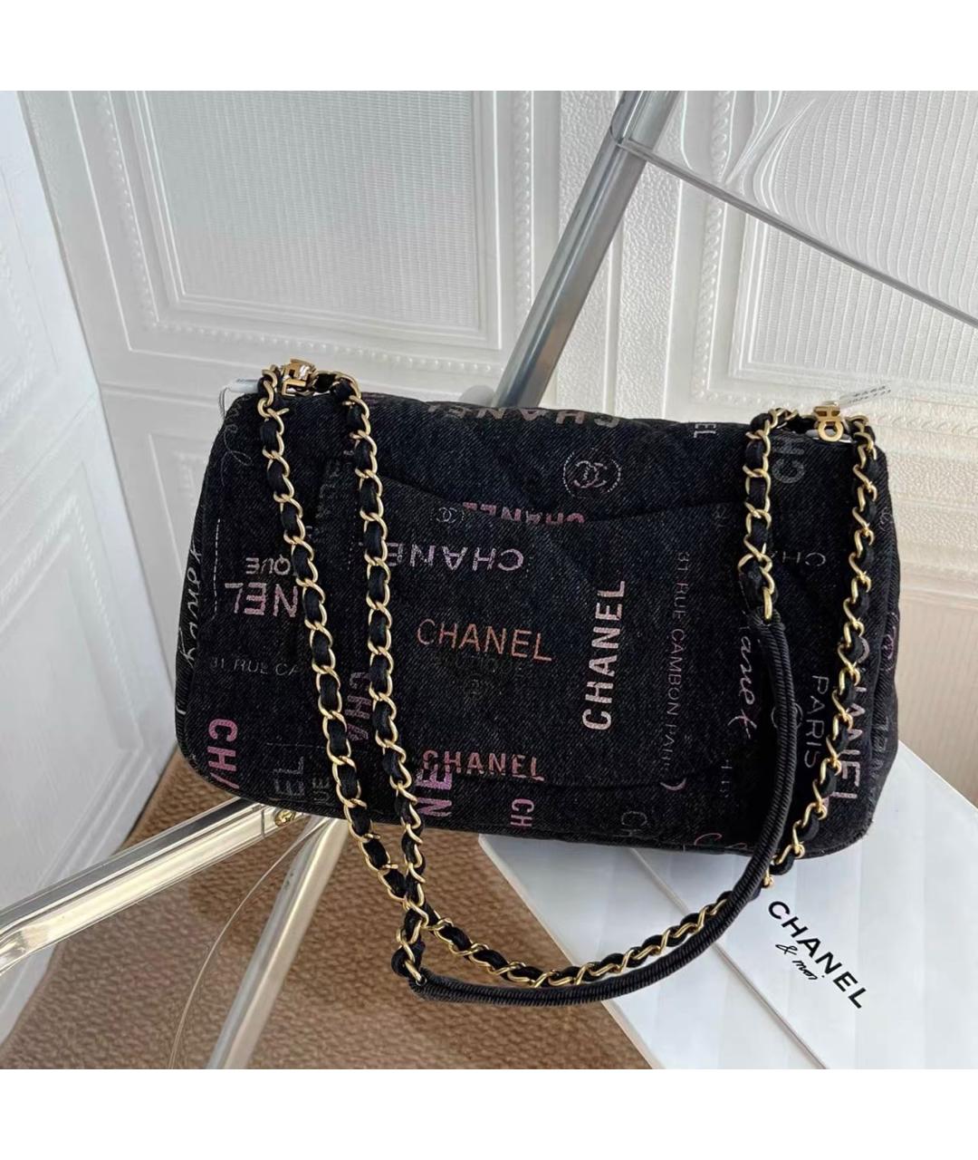 CHANEL Черная тканевая сумка через плечо, фото 2