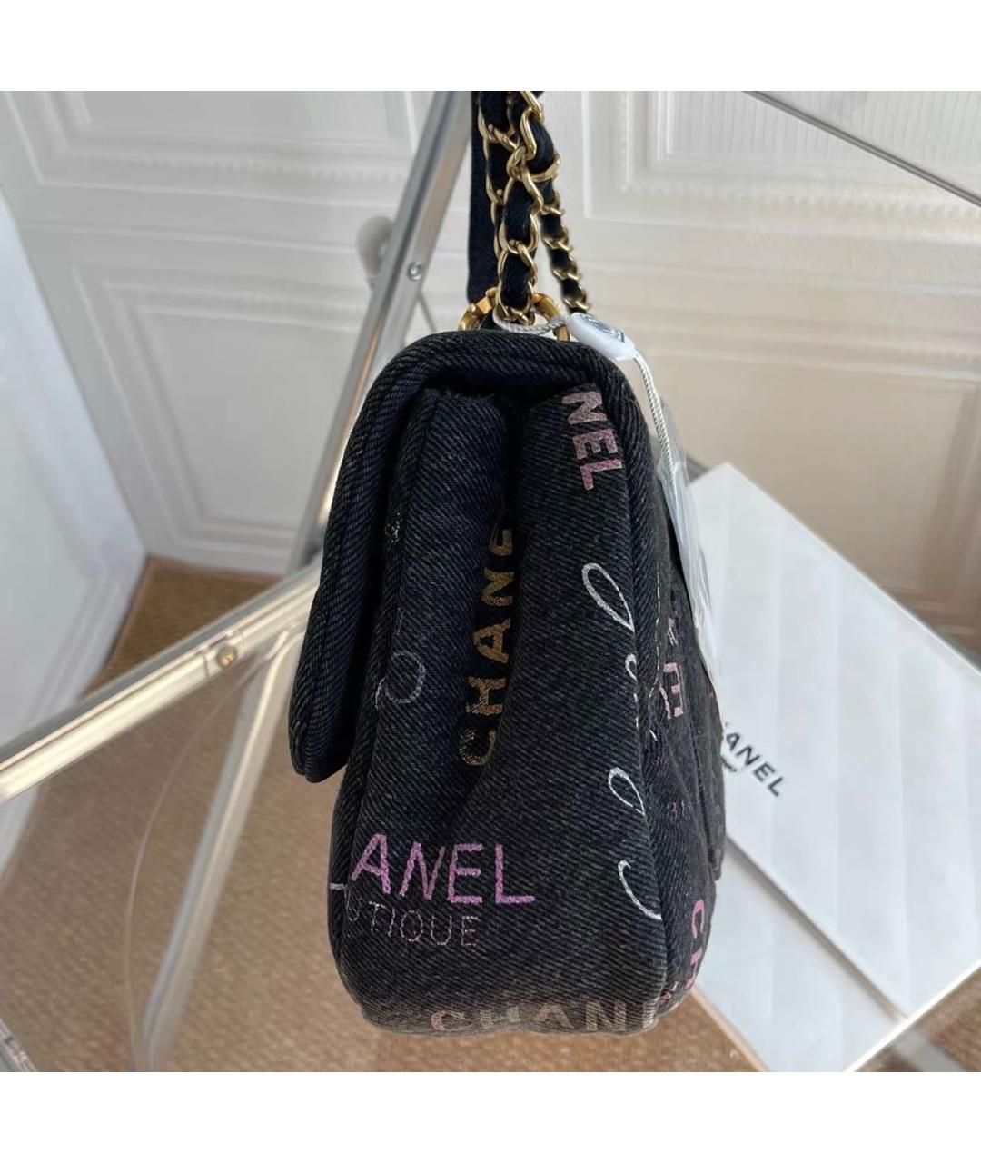 CHANEL Черная тканевая сумка через плечо, фото 3