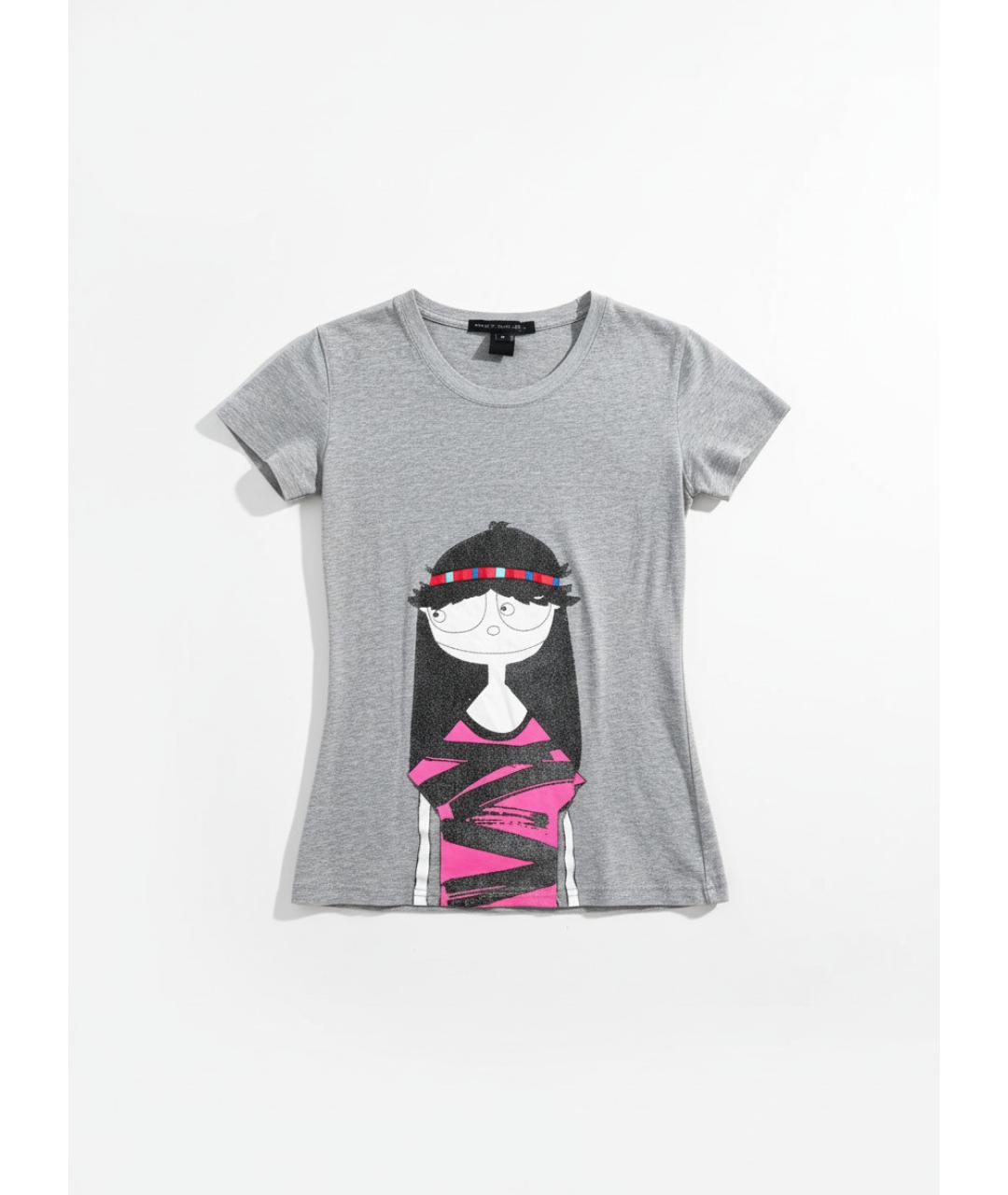 MARC BY MARC JACOBS Серая хлопковая футболка, фото 4