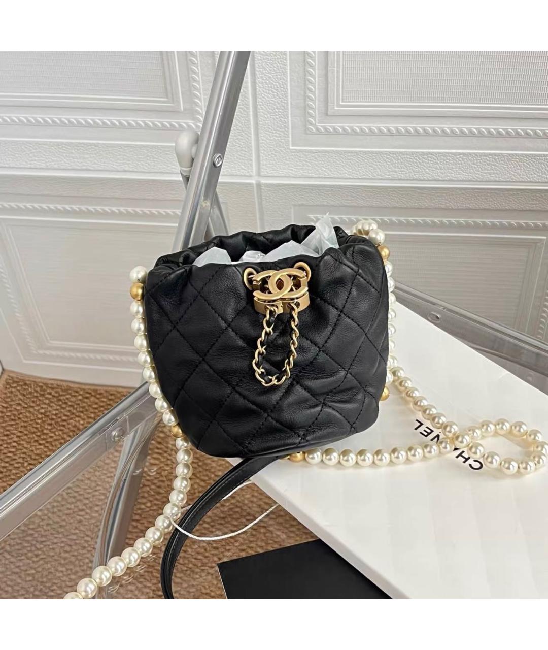CHANEL Черная кожаная сумка через плечо, фото 8