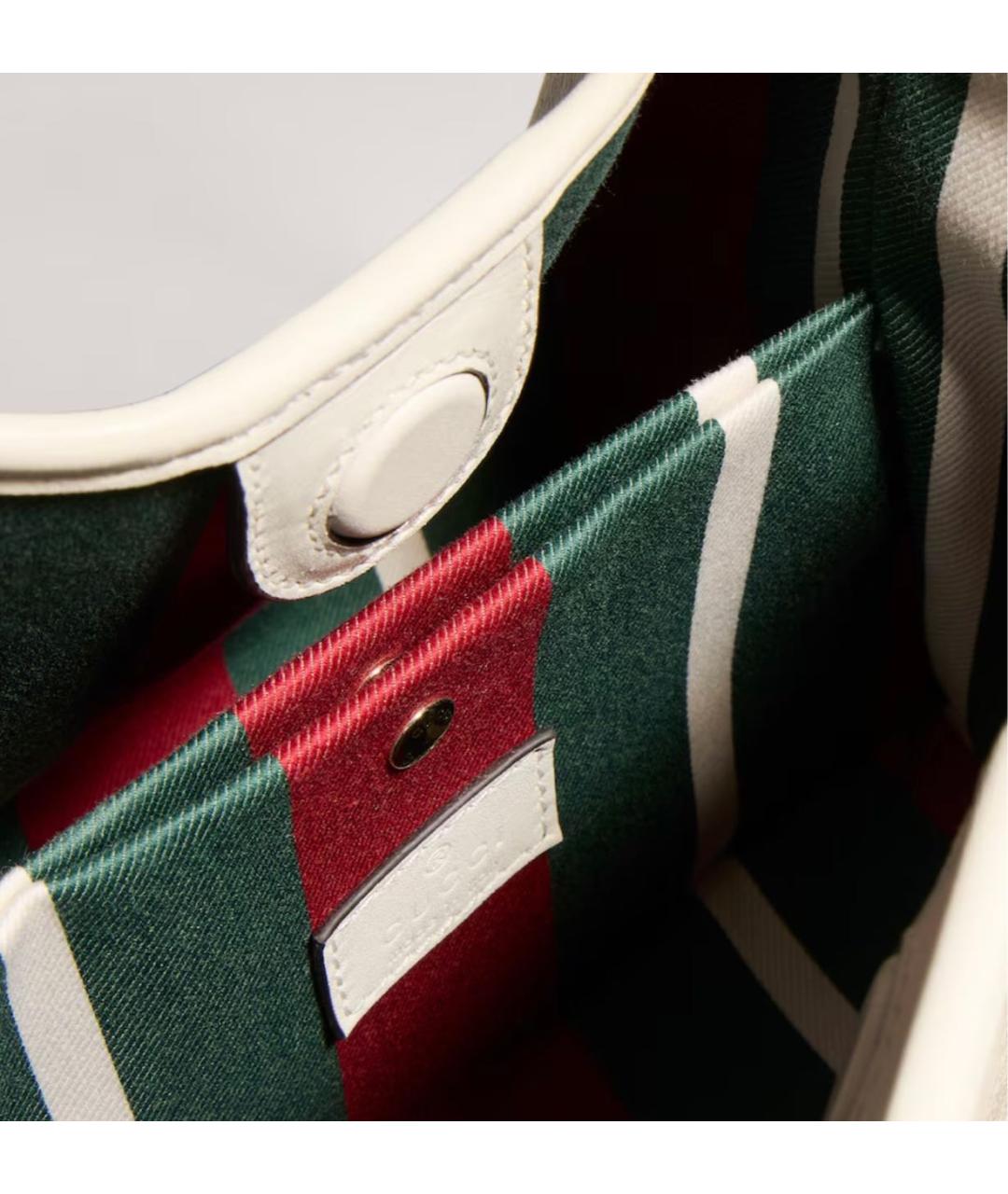 GUCCI Белая сумка через плечо из канвы, фото 4