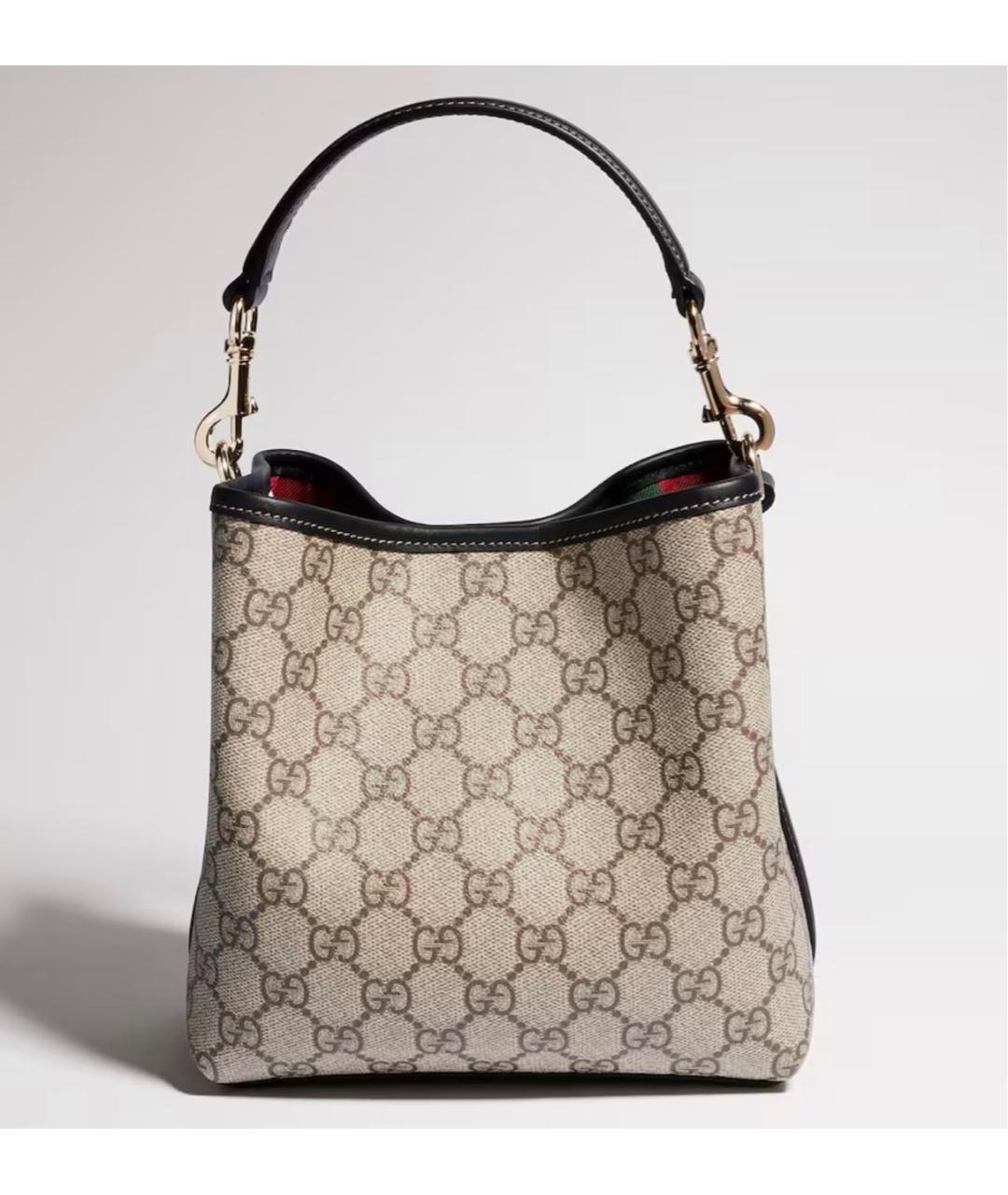 GUCCI Бежевая сумка через плечо из канвы, фото 2