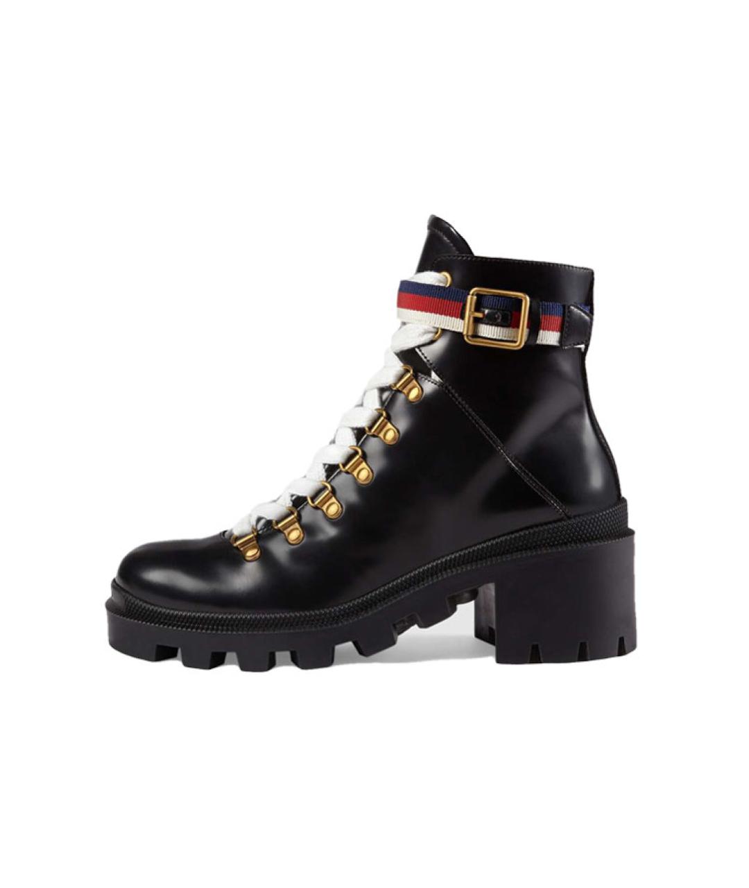 GUCCI Черные кожаные ботинки, фото 6