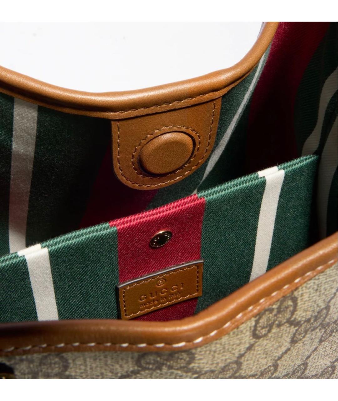 GUCCI Бежевая сумка через плечо из канвы, фото 6
