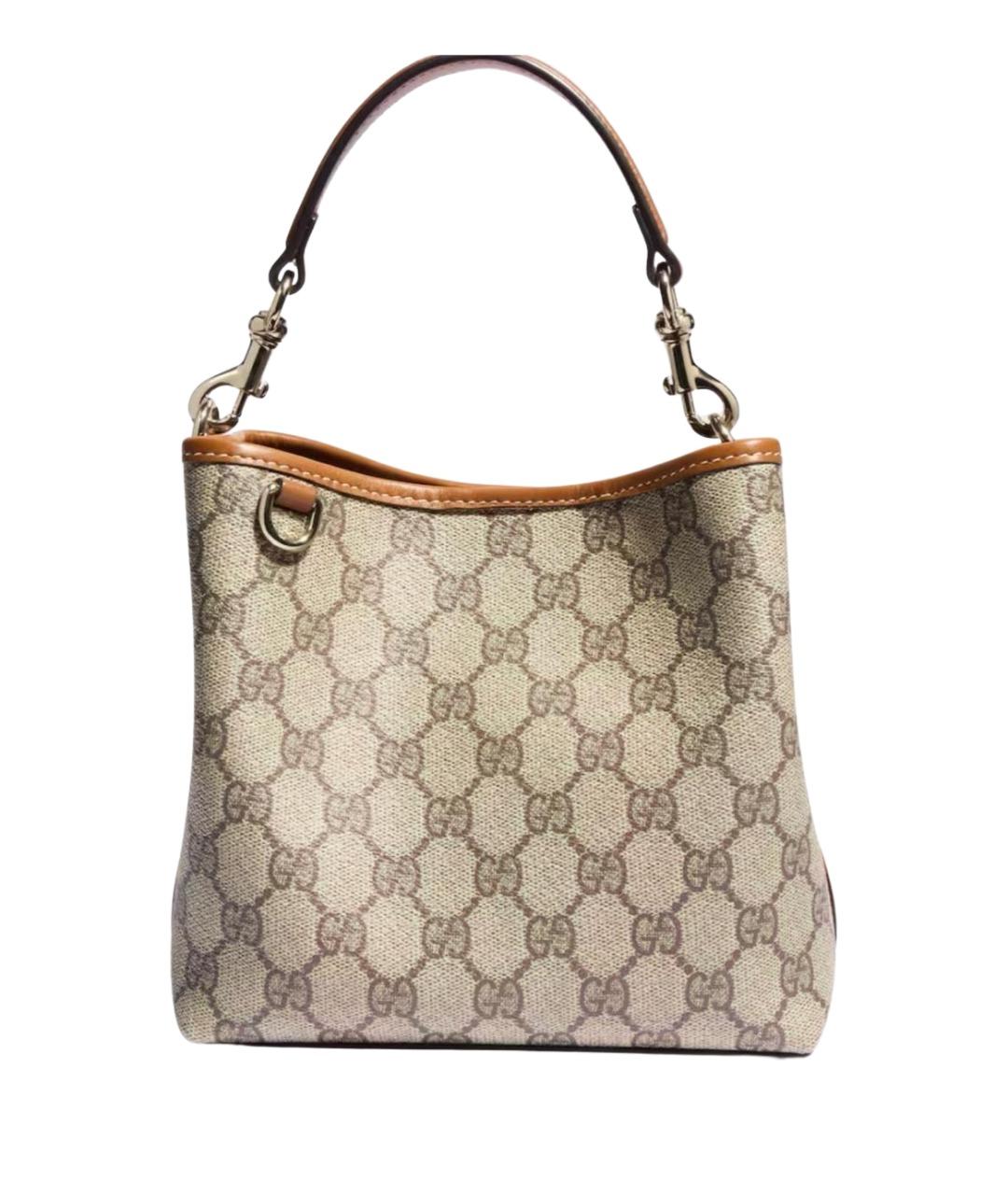GUCCI Бежевая сумка через плечо из канвы, фото 1