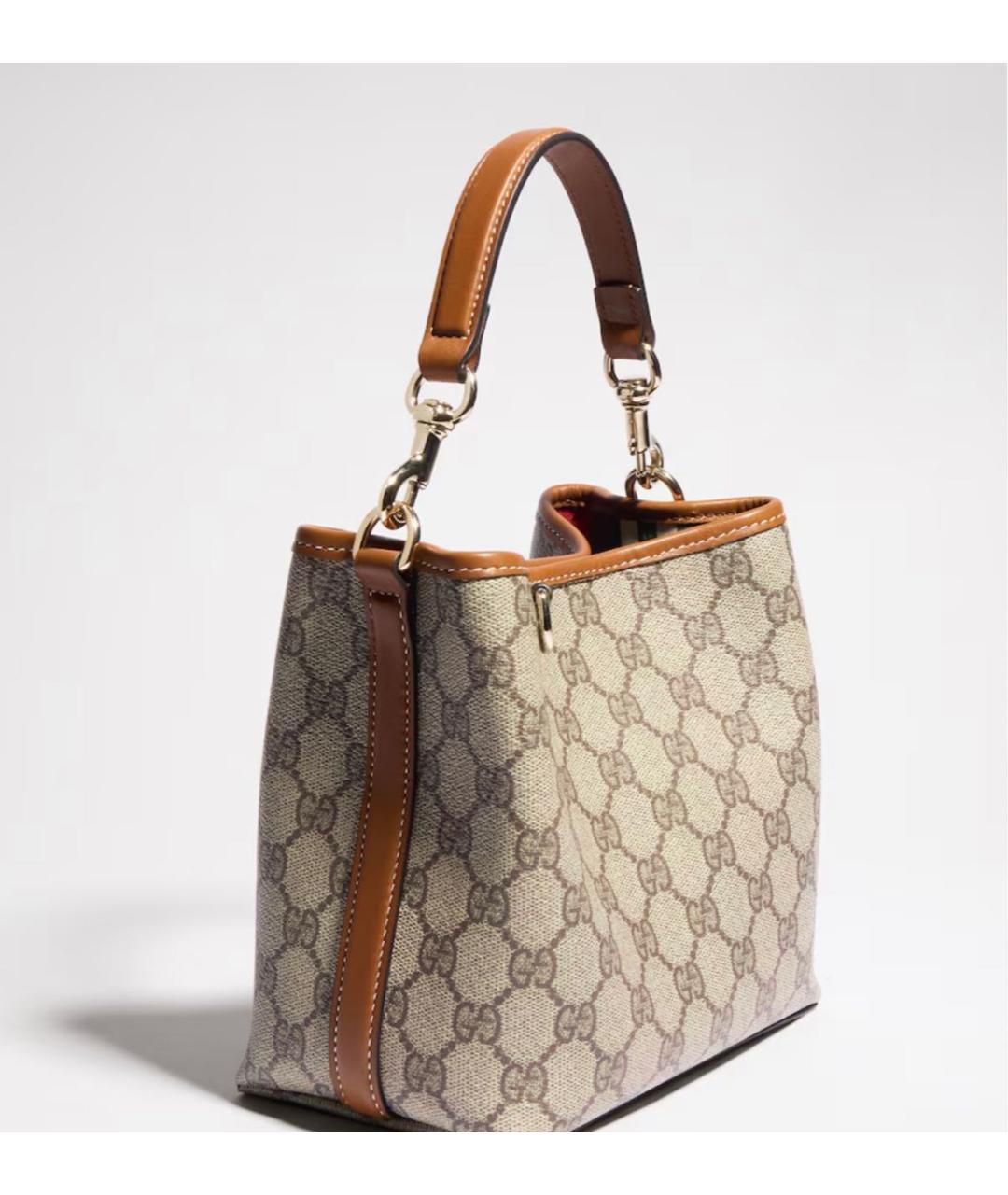GUCCI Бежевая сумка через плечо из канвы, фото 2