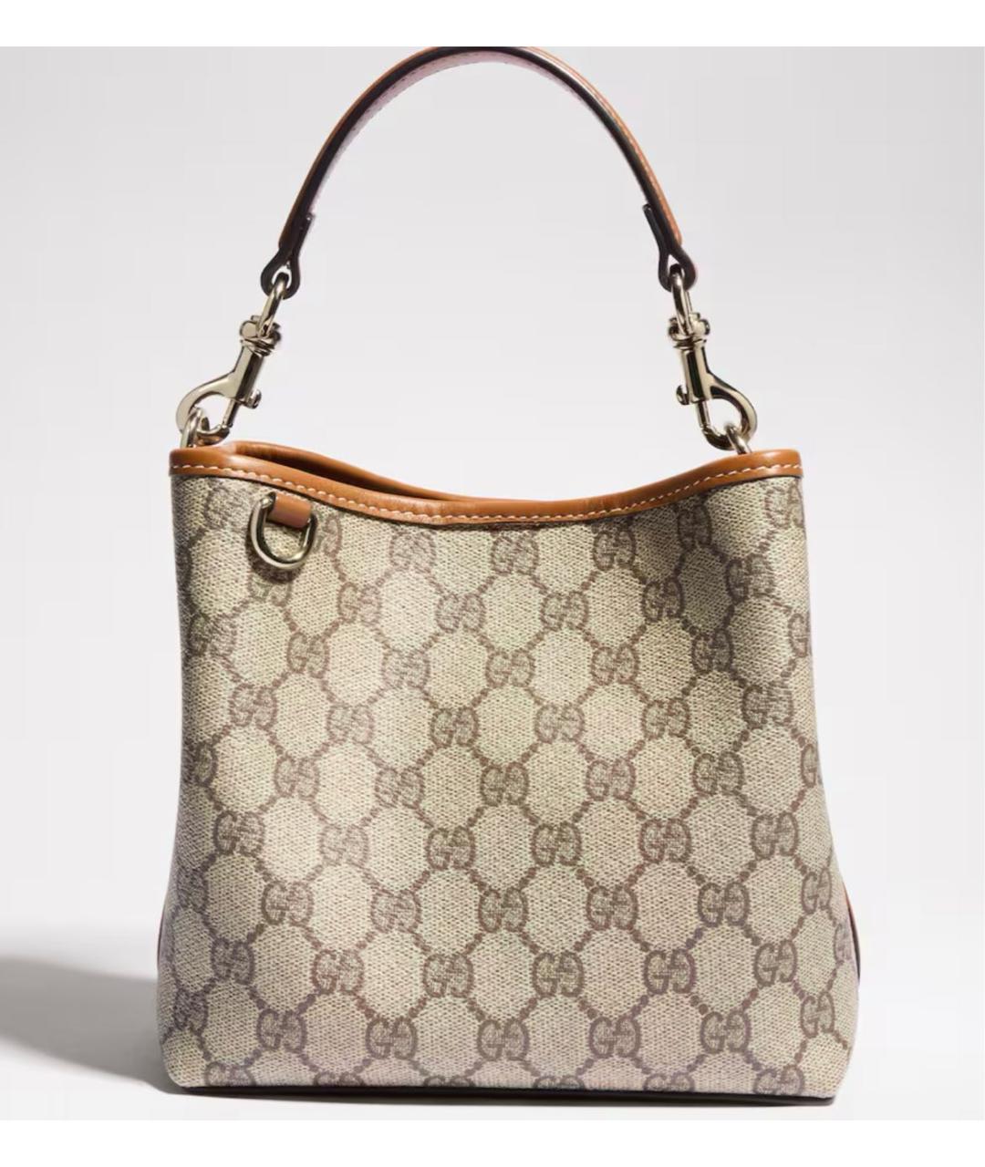 GUCCI Бежевая сумка через плечо из канвы, фото 7