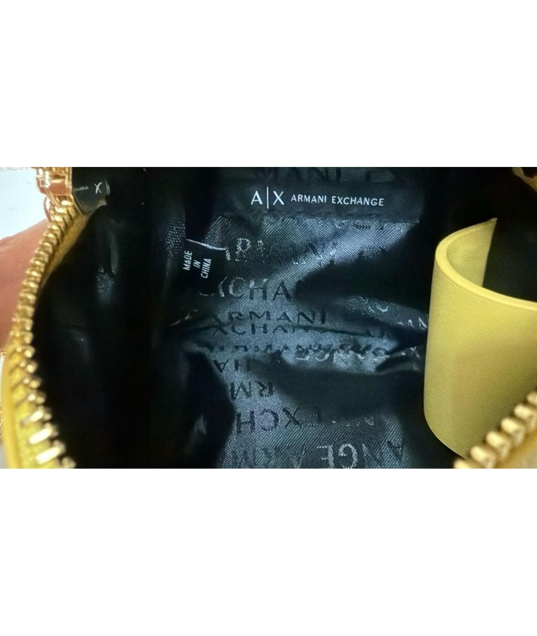 ARMANI EXCHANGE Горчичная сумка через плечо из искусственной кожи, фото 4