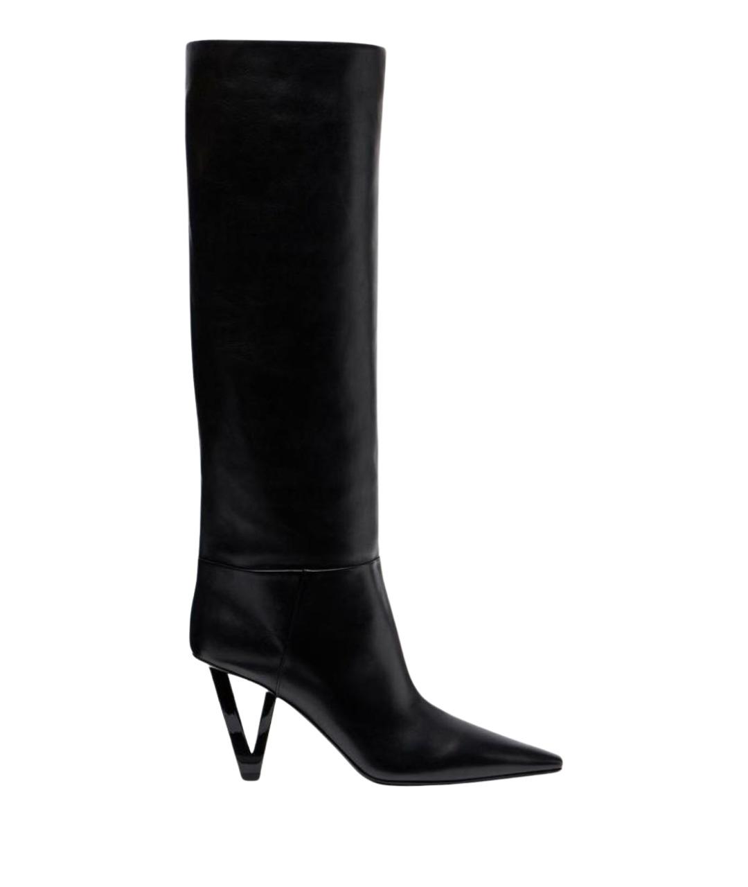 VERSACE Черные кожаные сапоги, фото 1