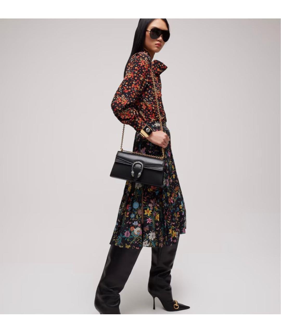 GUCCI Черная кожаная сумка через плечо, фото 3