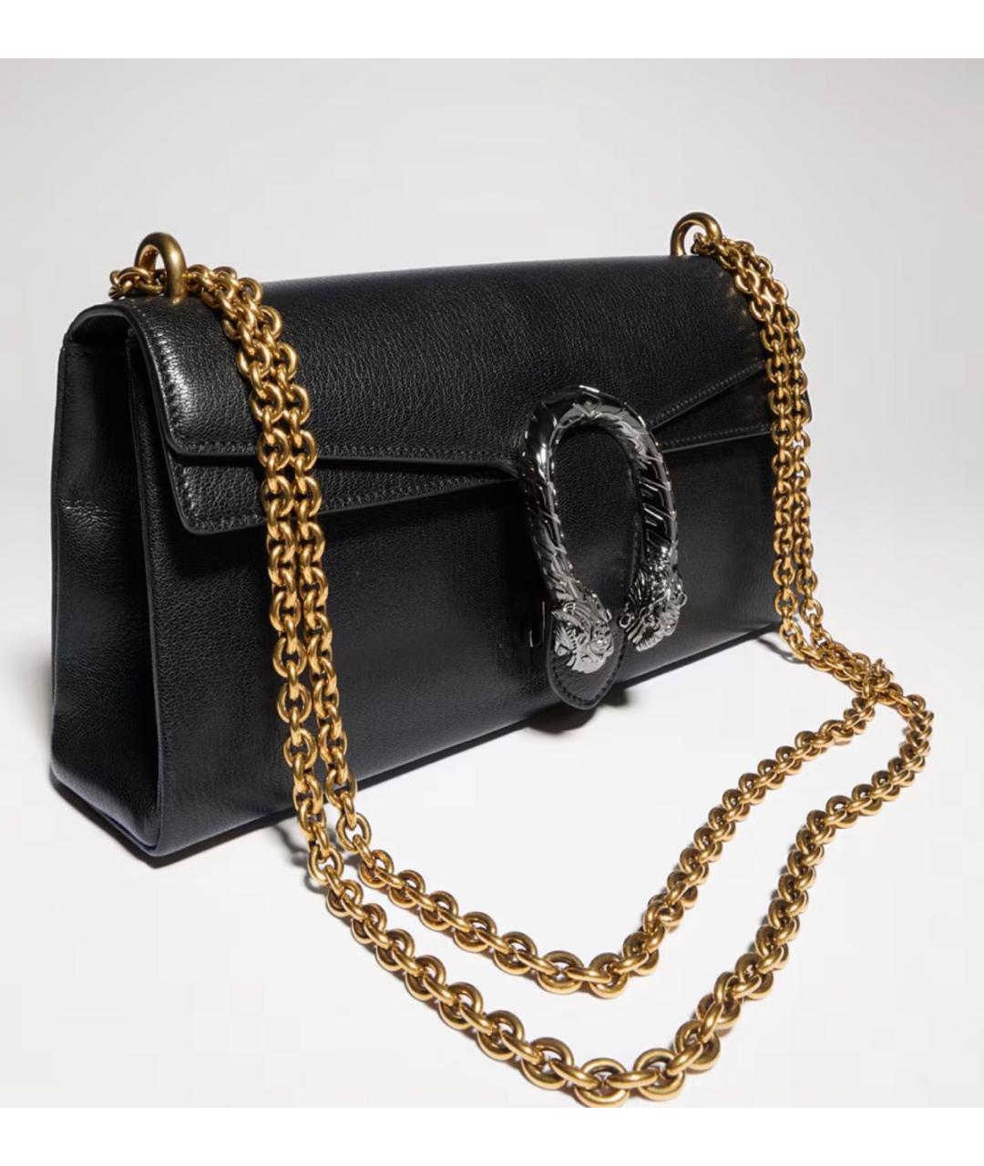 GUCCI Черная кожаная сумка через плечо, фото 4