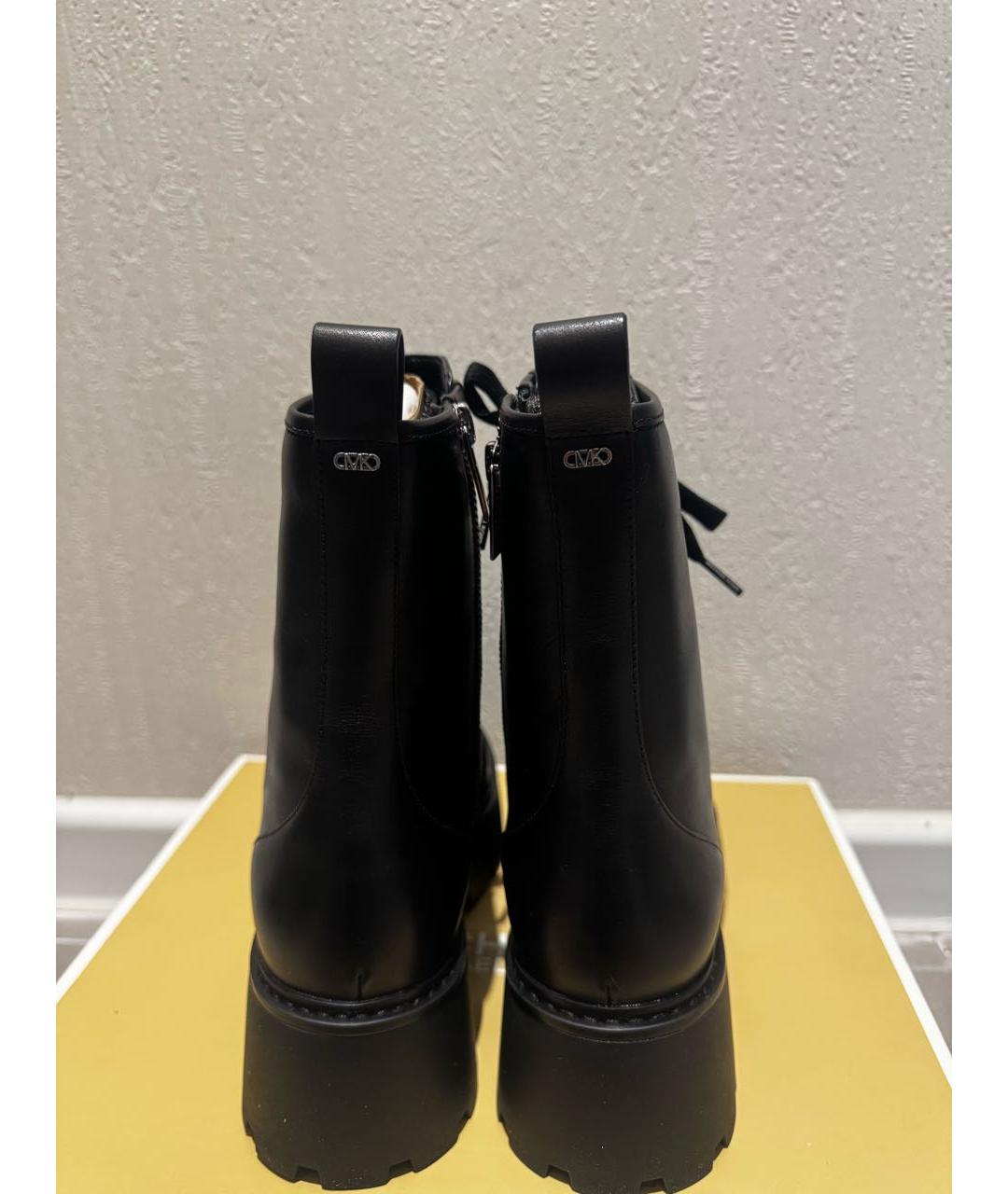 MICHAEL KORS Черные кожаные ботинки, фото 3