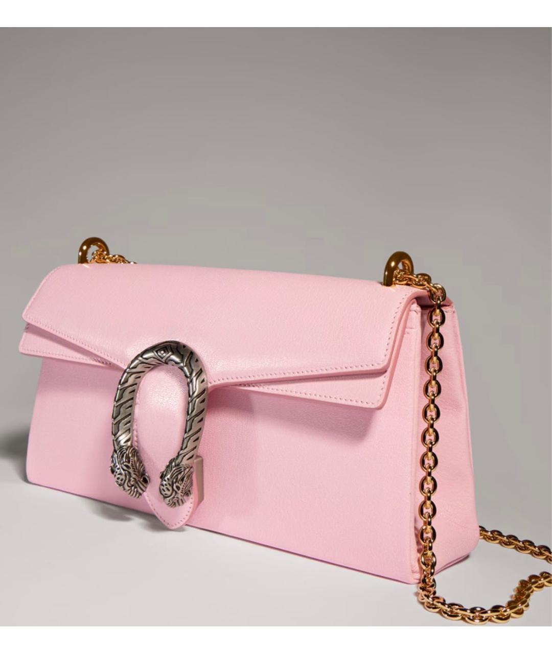 GUCCI Розовая кожаная сумка через плечо, фото 2