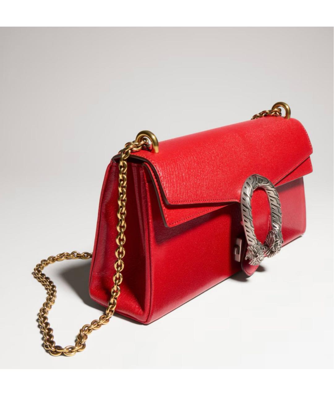 GUCCI Красная кожаная сумка через плечо, фото 2