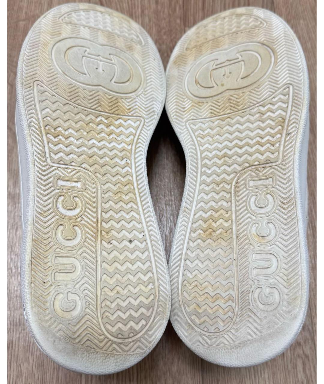 GUCCI Белые кожаные высокие кроссовки / кеды, фото 4