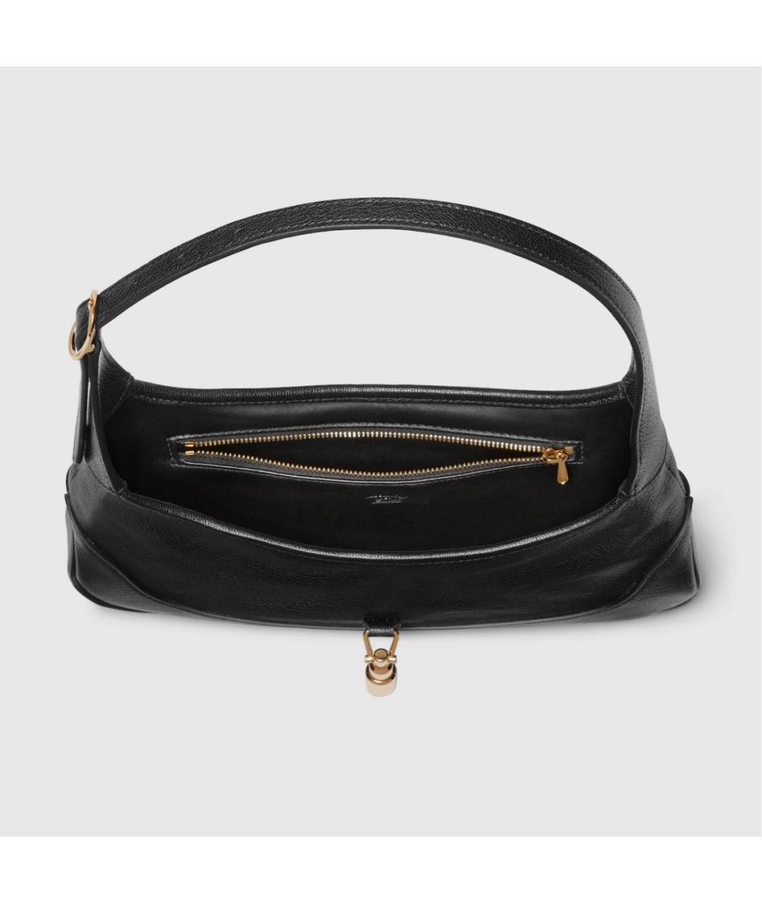 GUCCI Черная кожаная сумка с короткими ручками, фото 5