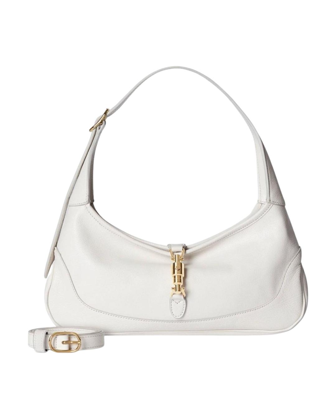 GUCCI Белая кожаная сумка с короткими ручками, фото 1