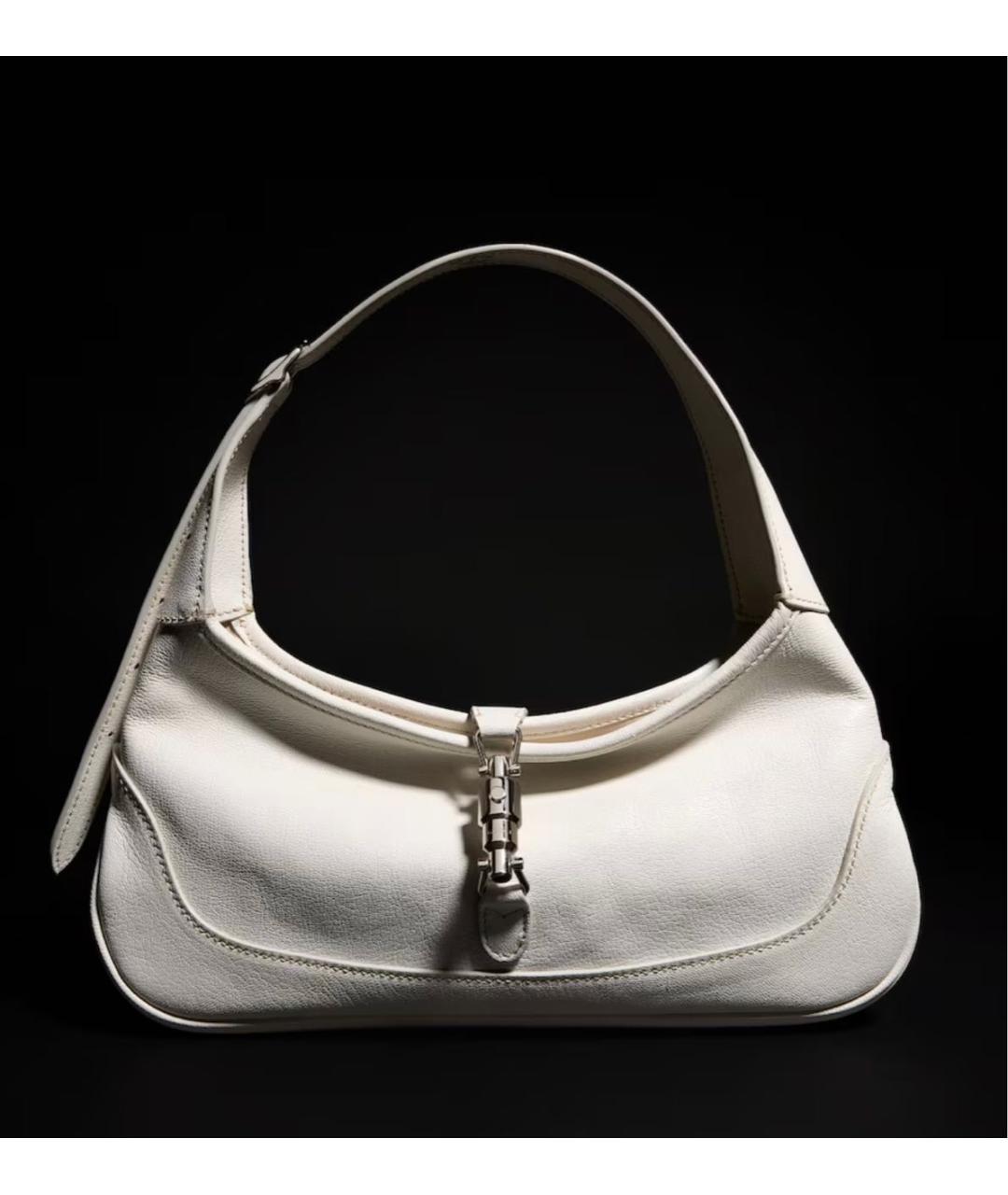 GUCCI Белая кожаная сумка с короткими ручками, фото 6