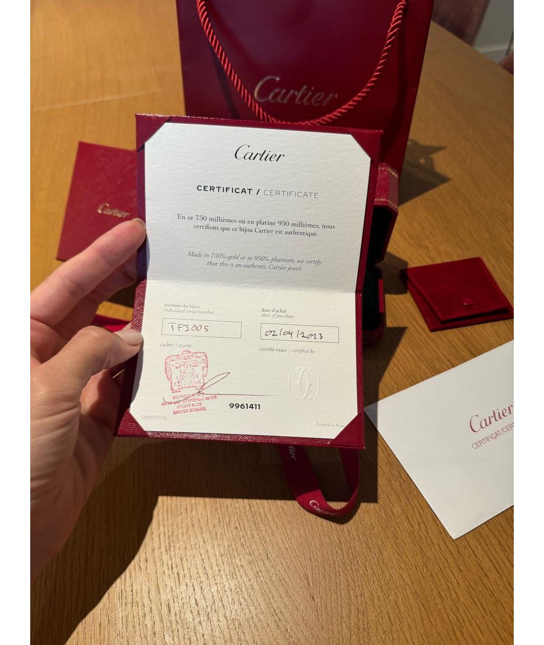 CARTIER Серебряное кольцо из белого золота, фото 6