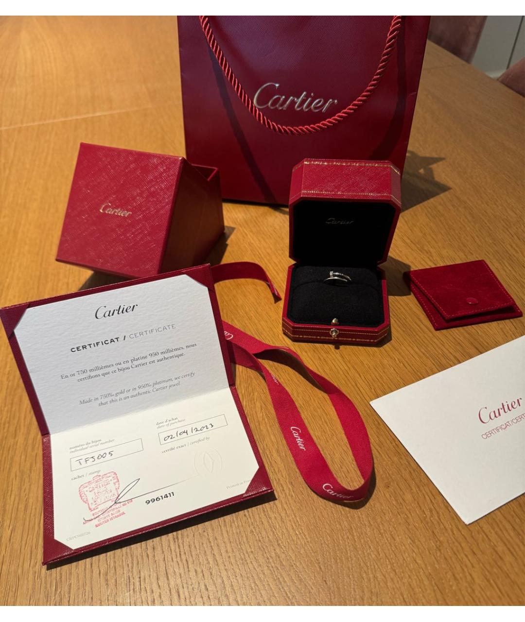 CARTIER Серебряное кольцо из белого золота, фото 4