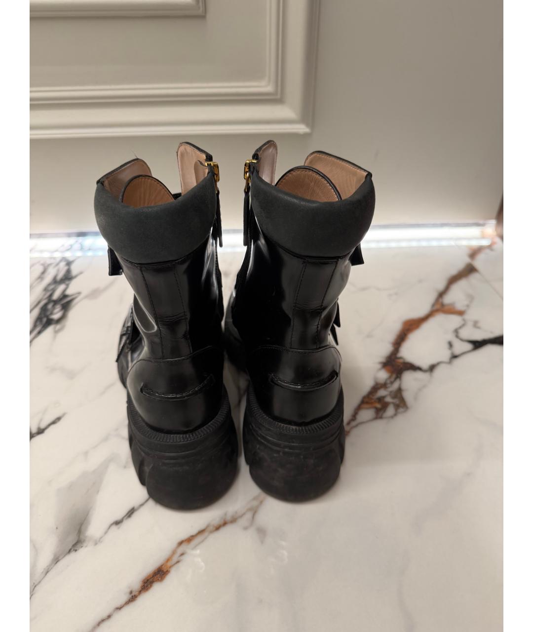 GUCCI Черные ботинки из лакированной кожи, фото 4