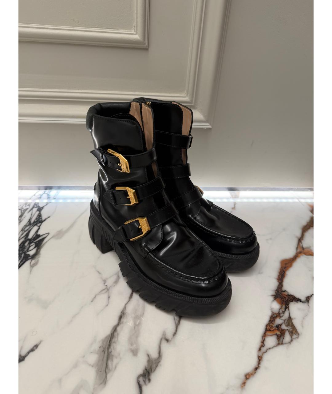 GUCCI Черные ботинки из лакированной кожи, фото 6
