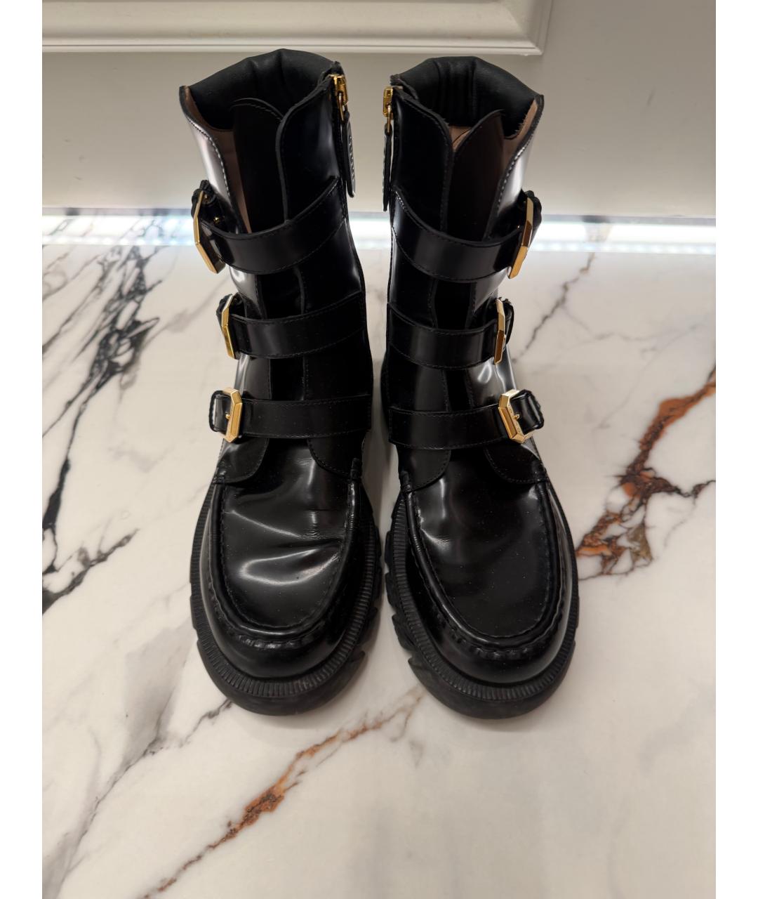GUCCI Черные ботинки из лакированной кожи, фото 2