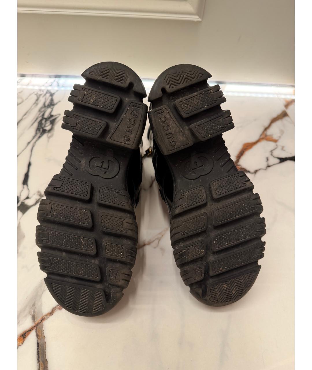 GUCCI Черные ботинки из лакированной кожи, фото 5
