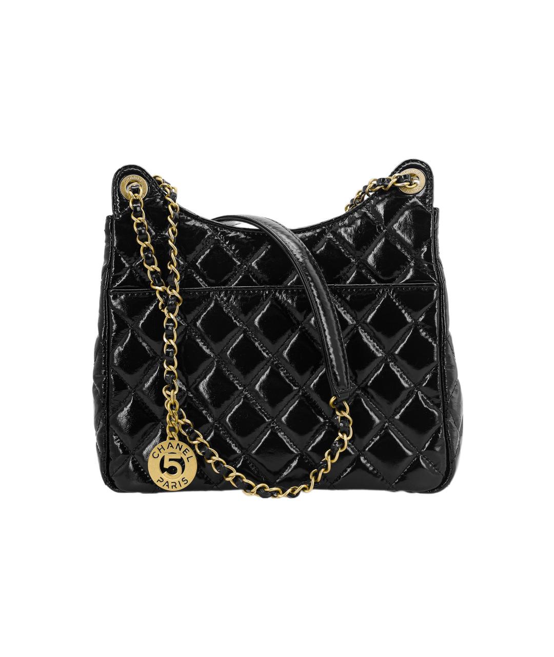CHANEL Черная кожаная сумка через плечо, фото 4