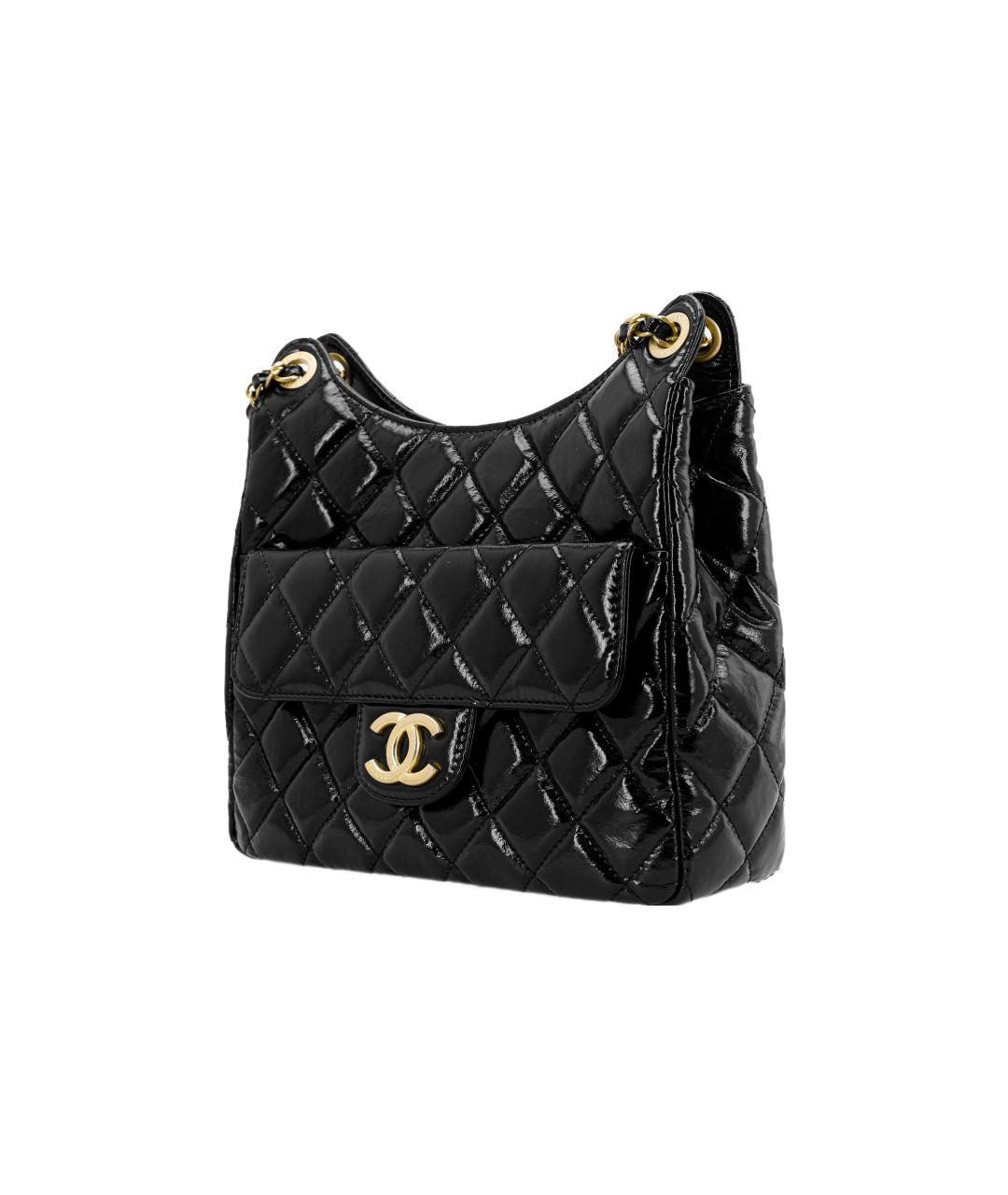 CHANEL Черная кожаная сумка через плечо, фото 3