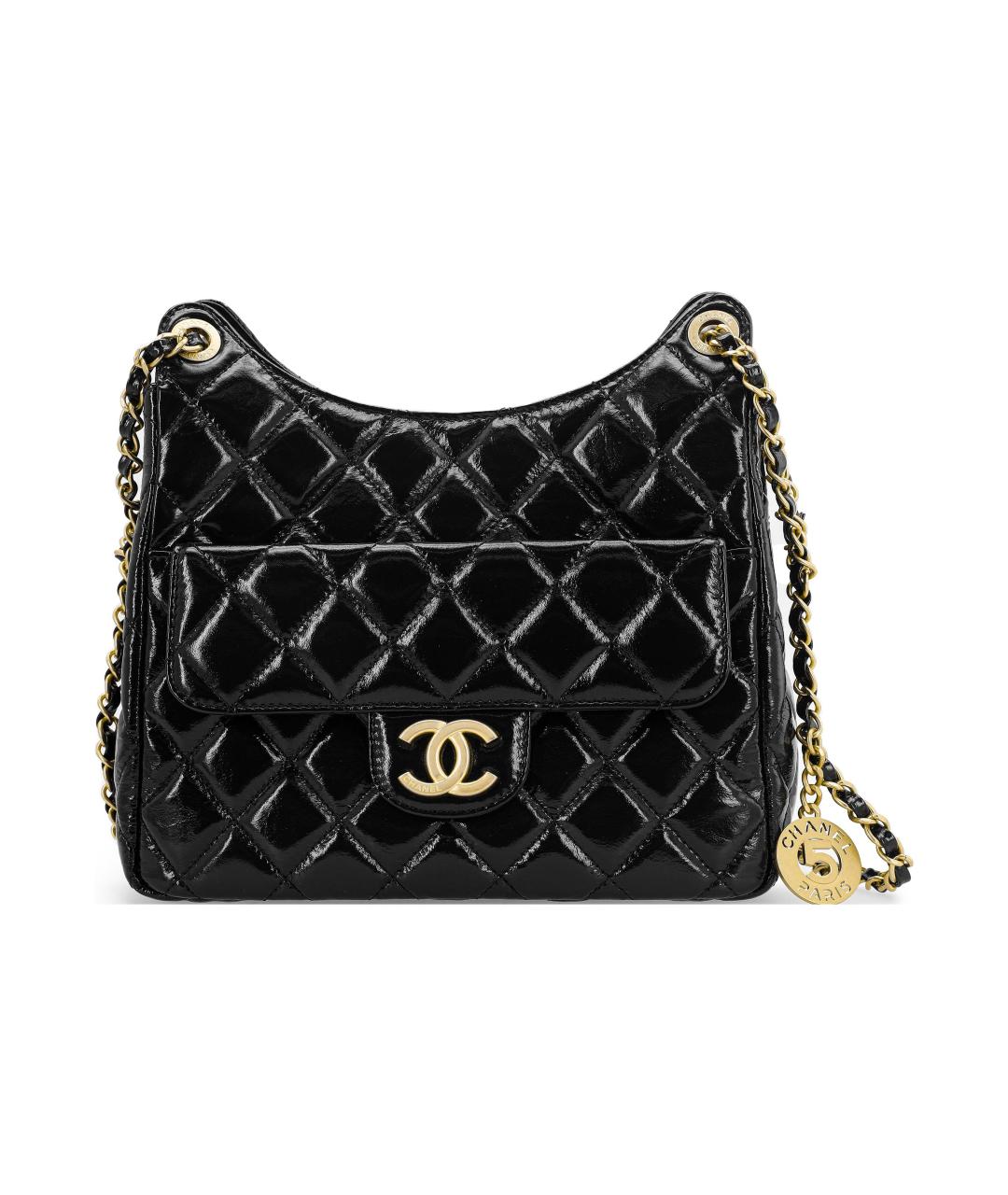 CHANEL Черная кожаная сумка через плечо, фото 2