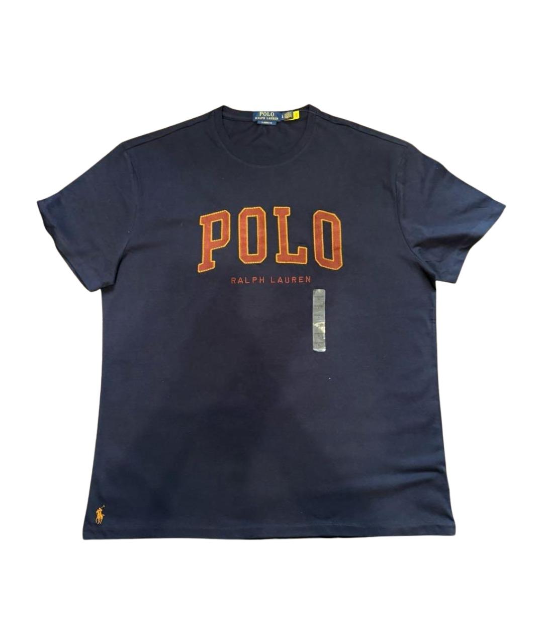 POLO RALPH LAUREN Темно-синяя хлопковая футболка, фото 1