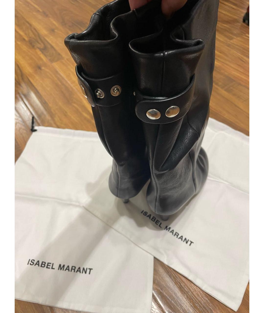 ISABEL MARANT Черные кожаные полусапоги, фото 3