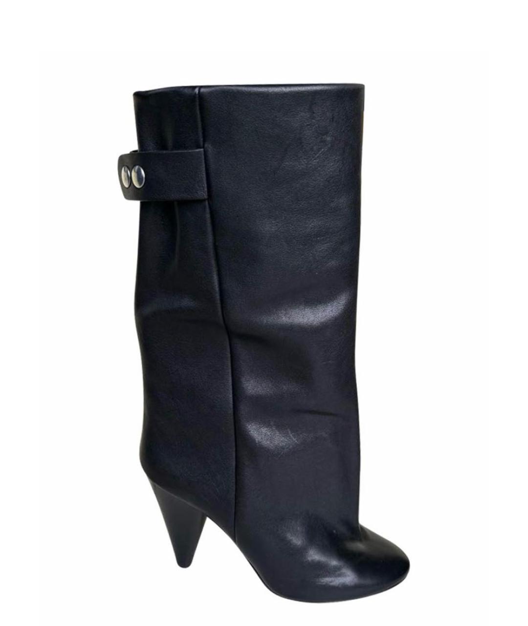 ISABEL MARANT Черные кожаные полусапоги, фото 1