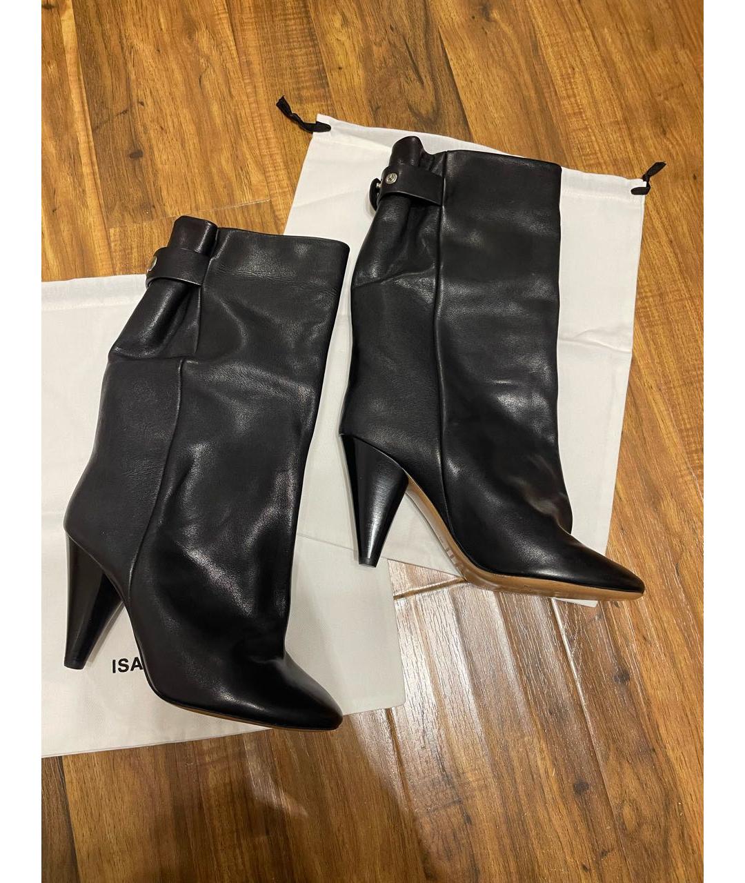 ISABEL MARANT Черные кожаные полусапоги, фото 2
