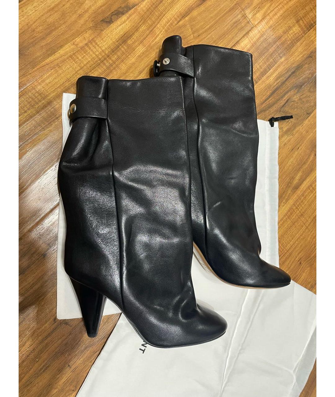 ISABEL MARANT Черные кожаные полусапоги, фото 4