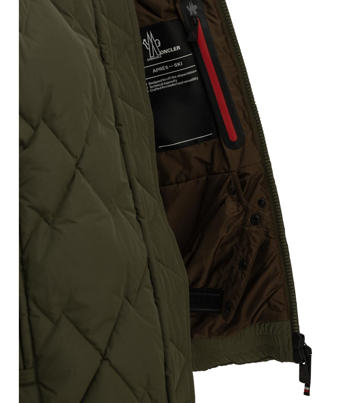 MONCLER GRENOBLE Зеленая полиамидовая куртка, фото 4