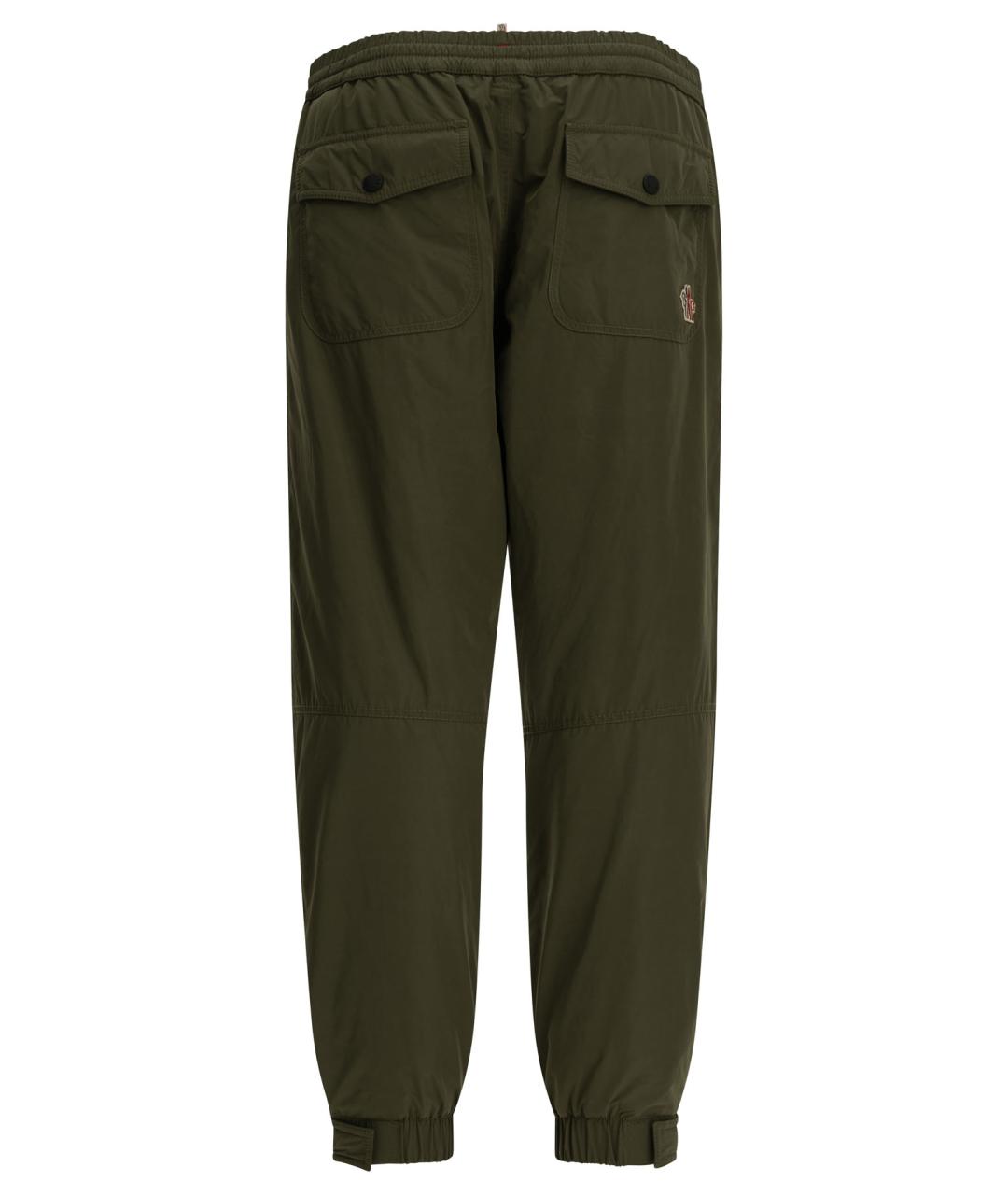MONCLER GRENOBLE Зеленые полиэстеровые повседневные брюки, фото 2