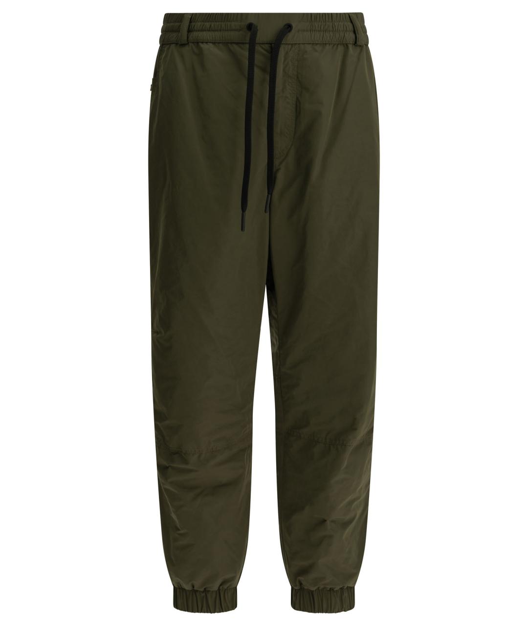 MONCLER GRENOBLE Зеленые полиэстеровые повседневные брюки, фото 1