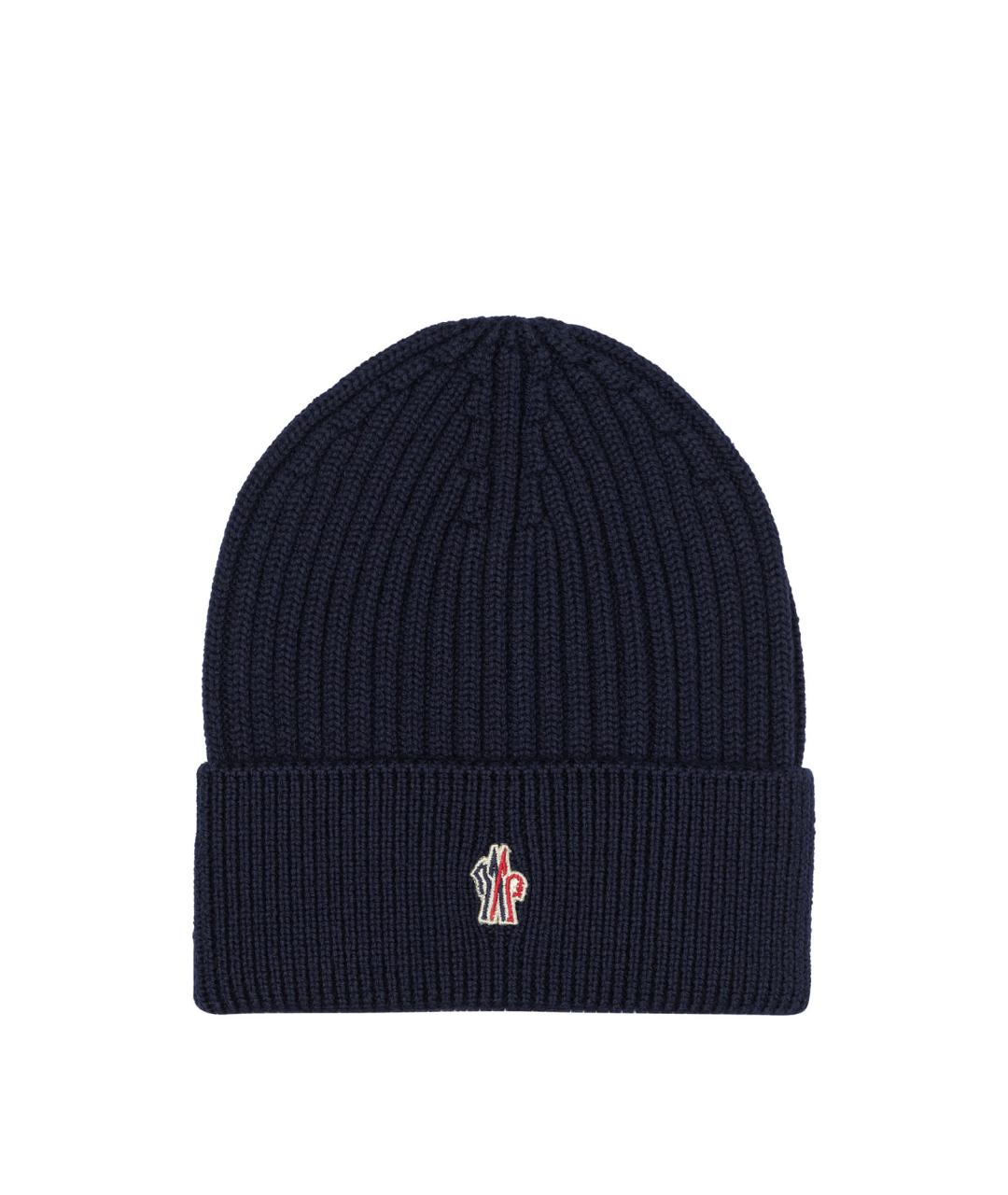 MONCLER GRENOBLE Синяя шерстяная шапка, фото 1