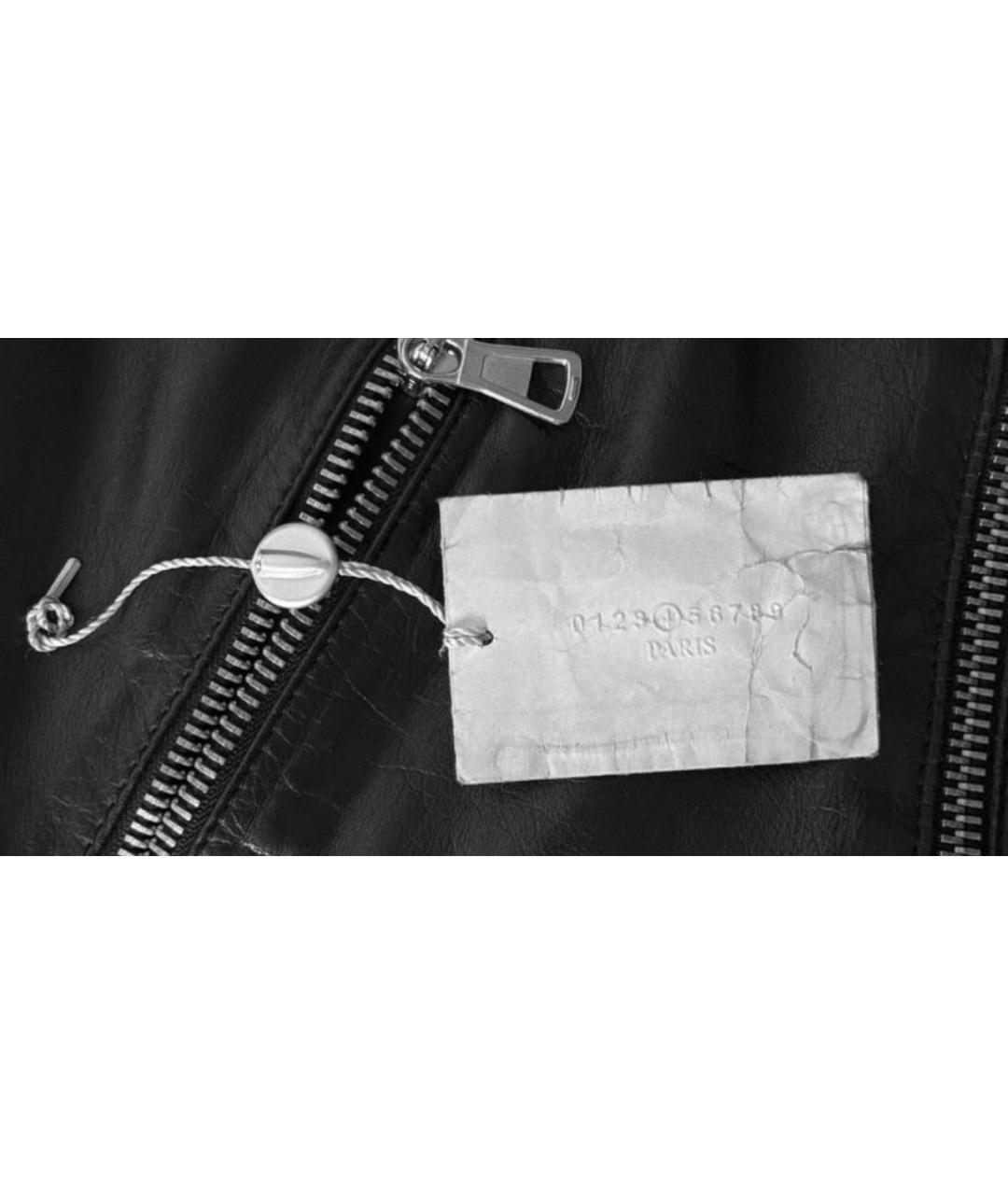 MAISON MARGIELA Черная кожаная куртка, фото 5