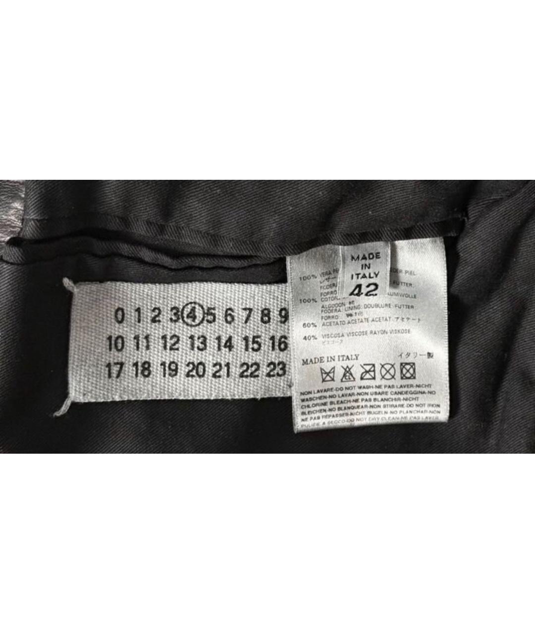 MAISON MARGIELA Черная кожаная куртка, фото 3