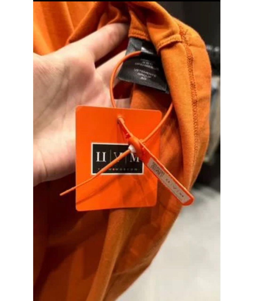 VETEMENTS Оранжевая хлопковая футболка, фото 4