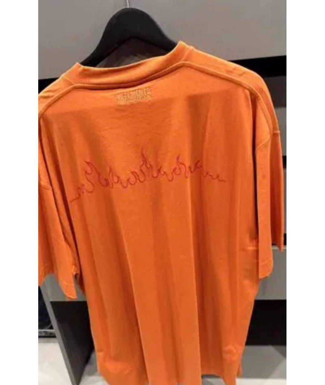 VETEMENTS Оранжевая хлопковая футболка, фото 2