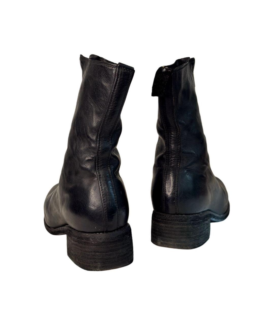 GUIDI Черные кожаные ботильоны, фото 5