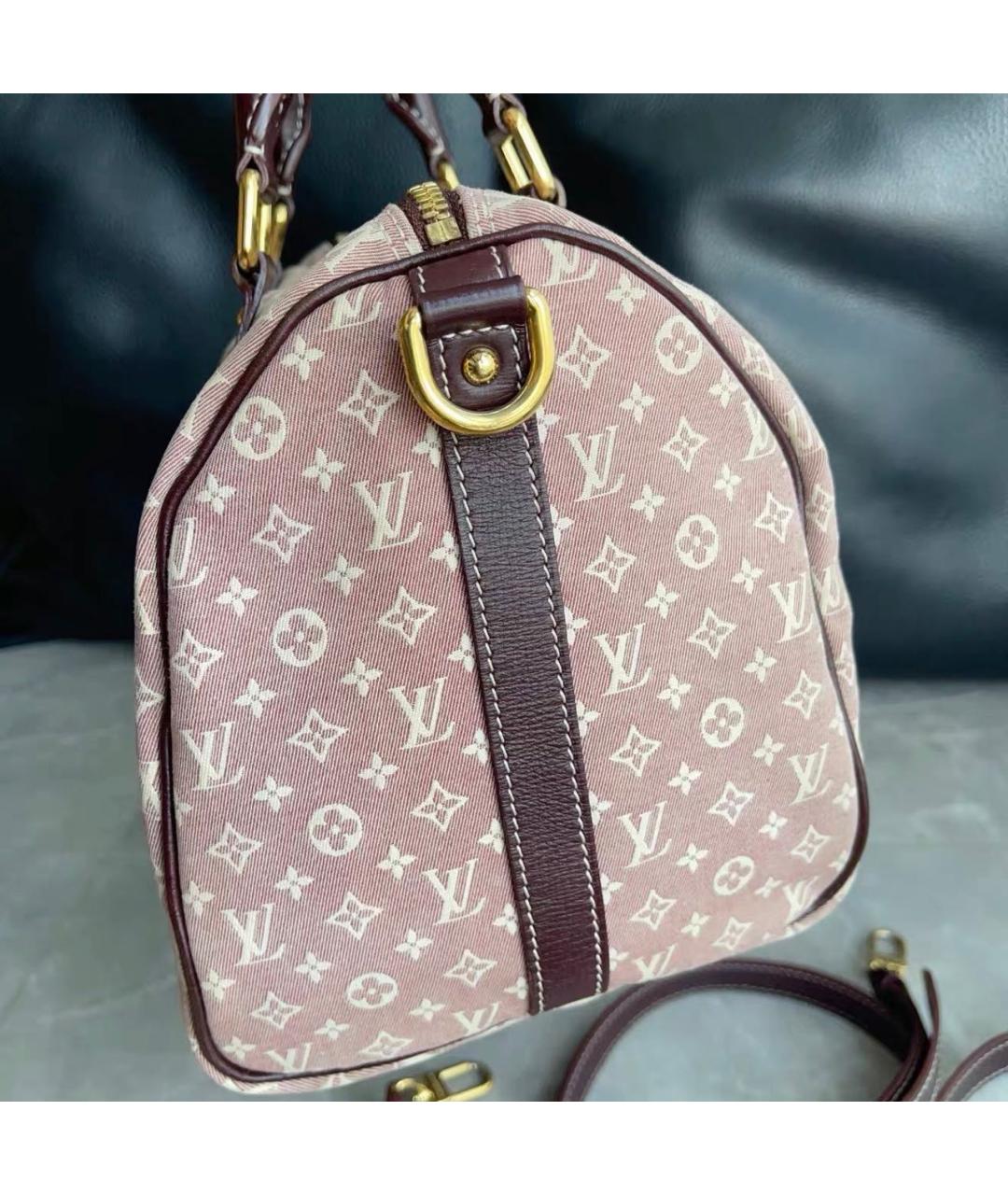 LOUIS VUITTON Бордовая тканевая сумка тоут, фото 6
