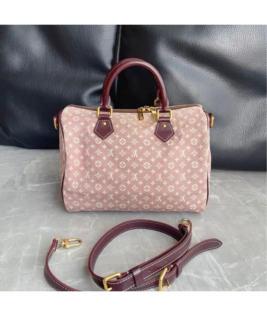 LOUIS VUITTON Бордовая тканевая сумка тоут, фото 9